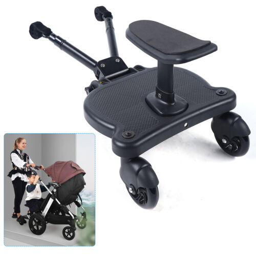 Kinderwagen Pedal Adapter Sitz Stehbrett Pedal Anhänger Schwarz 3-7 Jahre 25kg - Afbeelding 1 van 12