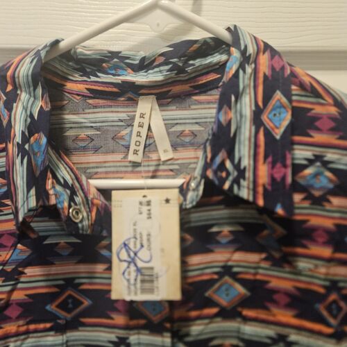 Roper Womens Size XL Long-Sleeve Pearl Snap Button Western Shirt Top Aztec Print - Picture 2 of 14