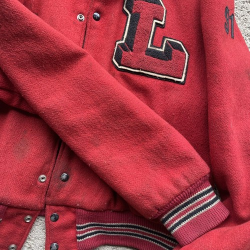 Vintage 1950’s Wool Varsity Jacket Embroidered Unique Collar - Picture 8 of 11