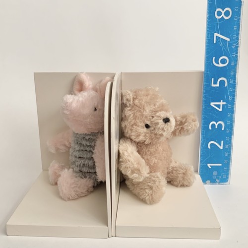 Disney Classic Winnie The Pooh & Piglet Bookends Plush 5.5” Lightweight Wood - Picture 14 of 14