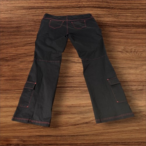 Hot Topic schwarz rote Nähte Cargo Schlaghose Punk Goth Y2K Größe 22 - Bild 8 von 8