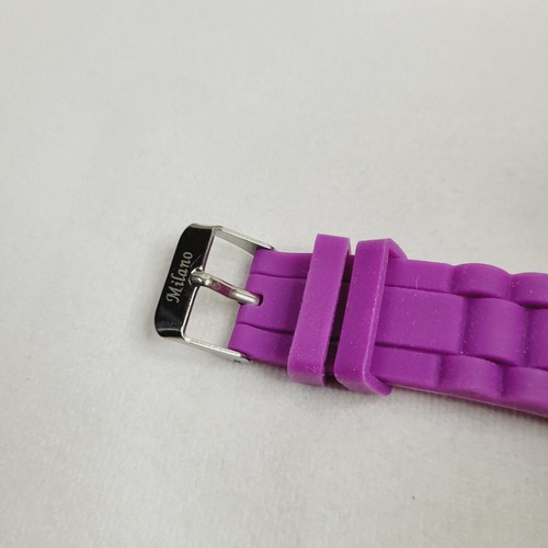 Milano lila Uhr Silikonband Quarz Japan Uhrwerk silberfarbenes Gehäuse - Bild 5 von 8
