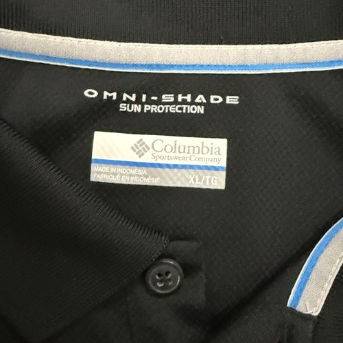 Columbia Men’s Omni Shade Polo Black Size XL Sun Protection - Picture 3 of 4