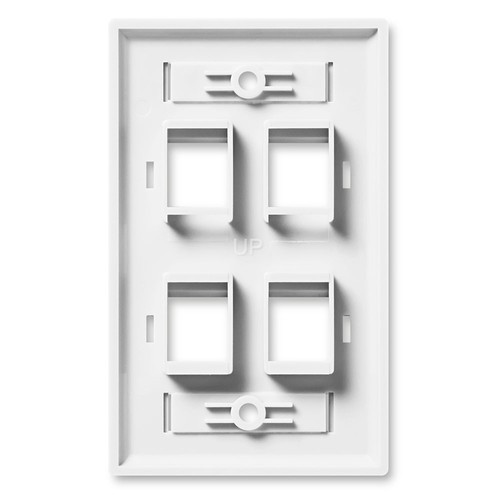 NavePoint Keystone Jack Wall Plate 4-Port, Single Gang, White, 10-Pack - Afbeelding 2 van 4