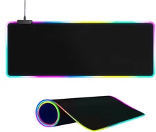 Large RGB Gaming Mouse Pad -15 Light Modes Touch Control Extended Soft Computer
