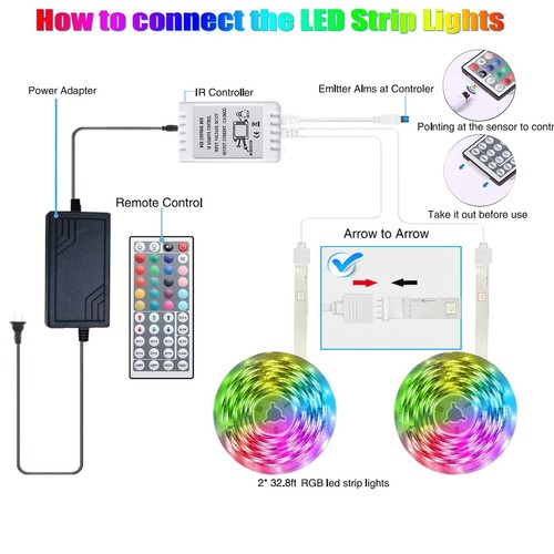 65.6ft Led Strip Lights, Ultra Long RGB Color Changing LED Light Strips Kit w... - Picture 9 of 9