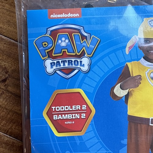 Nickelodeon Paw Patrol Rubble Toddler 2 Fillable Pup Pack Halloween Costume New - Picture 3 of 7