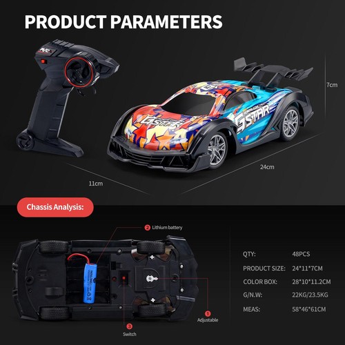 1:18 RC Drift Car Q170 2.4G Remote Control 2WD Drifter Racing Car RTR LED Lights - Picture 5 of 5