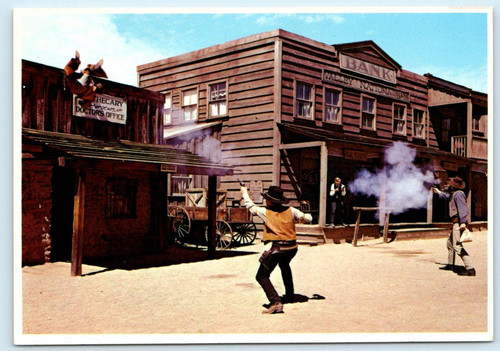 OLD TUCSON, Arizona AZ ~ Western Theme Park SHOOTOUT Gun Fight 4"x6" Postcard - Picture 1 of 2
