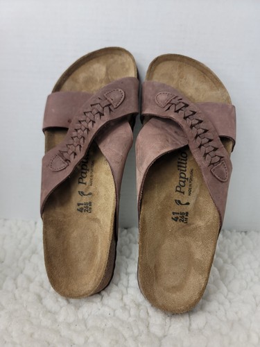 Birkenstock Papillio Daytona Womens Slip Sz 10 Brown Leather Crossover Strap - Picture 8 of 10