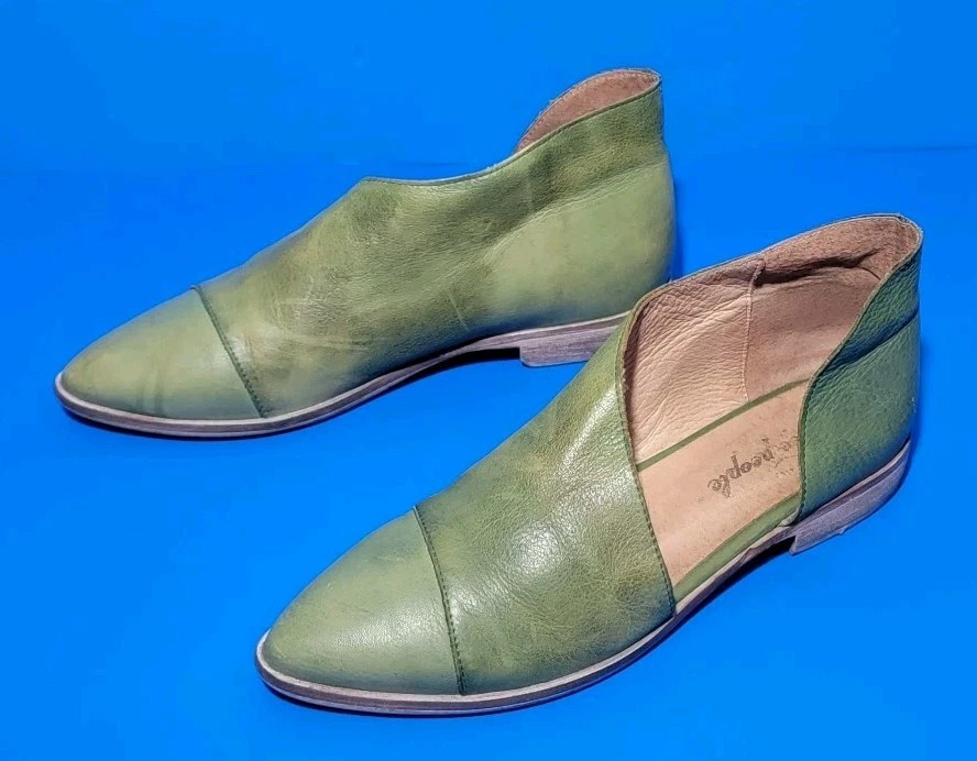 Zapatos planos para mujer Free People Royale D’orsay de cuero verde punta talla 39 Foto 4 de 4