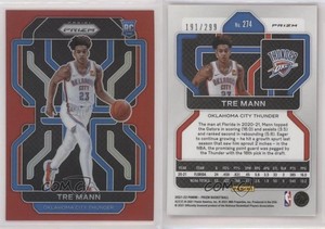 2021-22 Panini Prizm Red Prizm /299 Tre Mann #274 Rookie RC