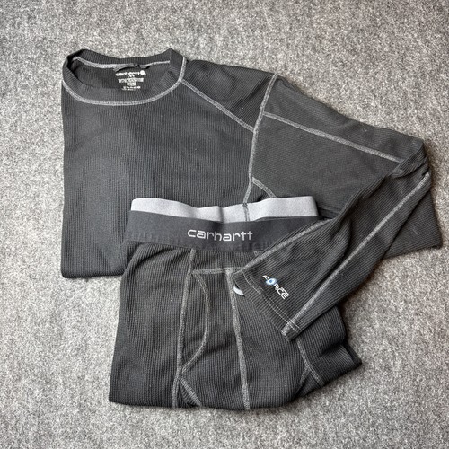 Carhartt Herren Force Midweight Waffle Base Layer Hose UND Top Schwarz L - Bild 1 von 17