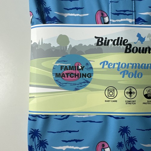 Polo Birdie Bound para niños azul rosa flamenco golf familia polo a juego talla 8 - Imagen 4 de 15