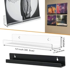 1-10x Floating Vinyl Record Album Wall Mount Display Shelf Acrylic Clear Holder