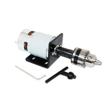 Mini Electric Motor 775 DC Motor 12V/24V with B10 Drill Chuck and Seat Mounti...
