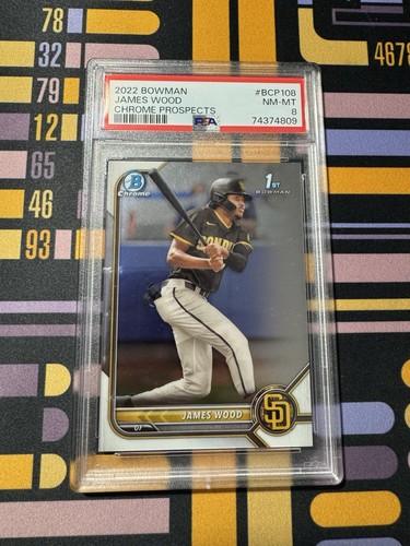 James Wood 2022 Bowman Chrome #BCP-108 1st PSA 8 Padres - Picture 1 of 4