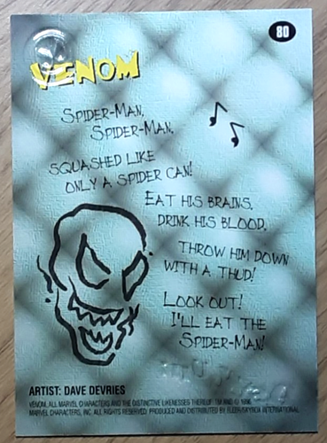 1996 Spider-Man Premium Card 80 VENOM. - Picture 2 of 3