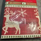 Holiday Style Reindeer Border TABLECLOTH 70X52 Medium Rectangle Christmas Red