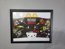 Hello Kitty x Godzilla McDonald s Happy Meal Framed Upcycled Wall Art Sanrio