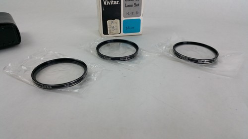 New Vivitar 55mm +1, +2, +3 Close-up Camera Lens Set with Case - Picture 2 of 4