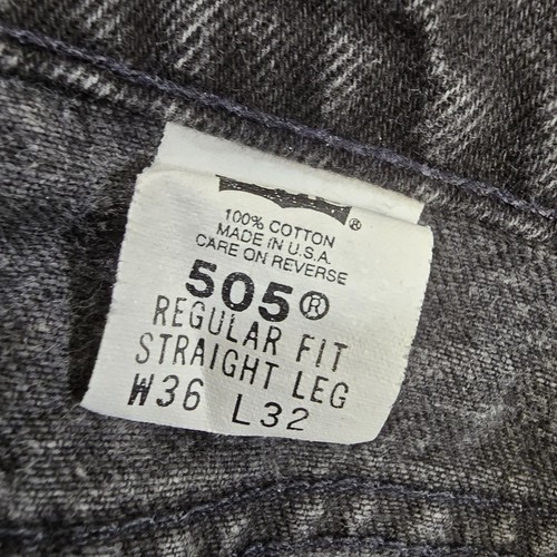 De Colección Años 90 Levis 505 Para Hombres 36x32 Negro Naranja Pestaña Regular Recto EE. UU. 1997 - Imagen 4 de 10