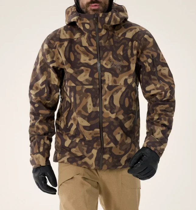 Rare! Arc’teryx Sabre Gore-Tex Ski Snow Jacket Men’s L Storm Print Carob Grottof