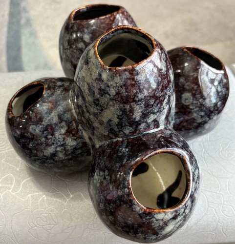 Artisan Midnight Blue Keramik Cluster Vase Set - Bild 2 von 10