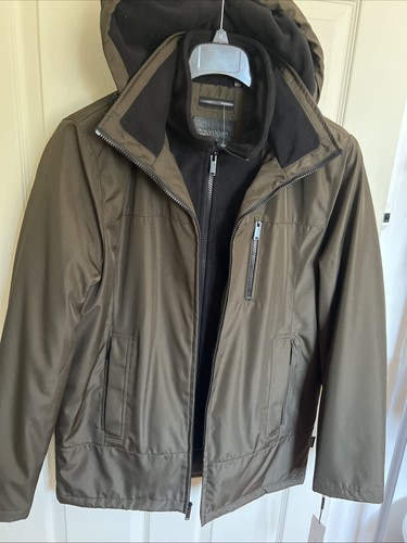 NEW Calvin Klein Men's Hooded Jacket With Inner Fleece Bib size Small - Picture 2 of 6