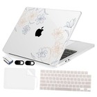 Compatible with MacBook Air 13.6 inch Case, M4 A3240/M3 Engraved Floral