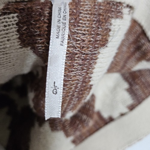Free People Aztec Mini Knit Faux Wrap Skirt Girls Large Cream Brown Stretch EUC - Picture 4 of 9