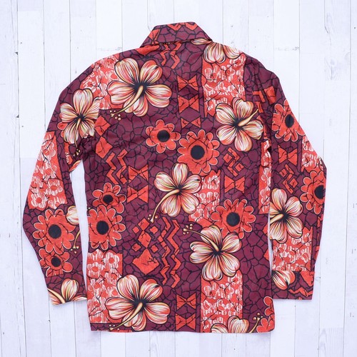 Vintage Campus Shirt Disco Nylon Dagger Collar 70s Mens Large Floral - Picture 7 of 11