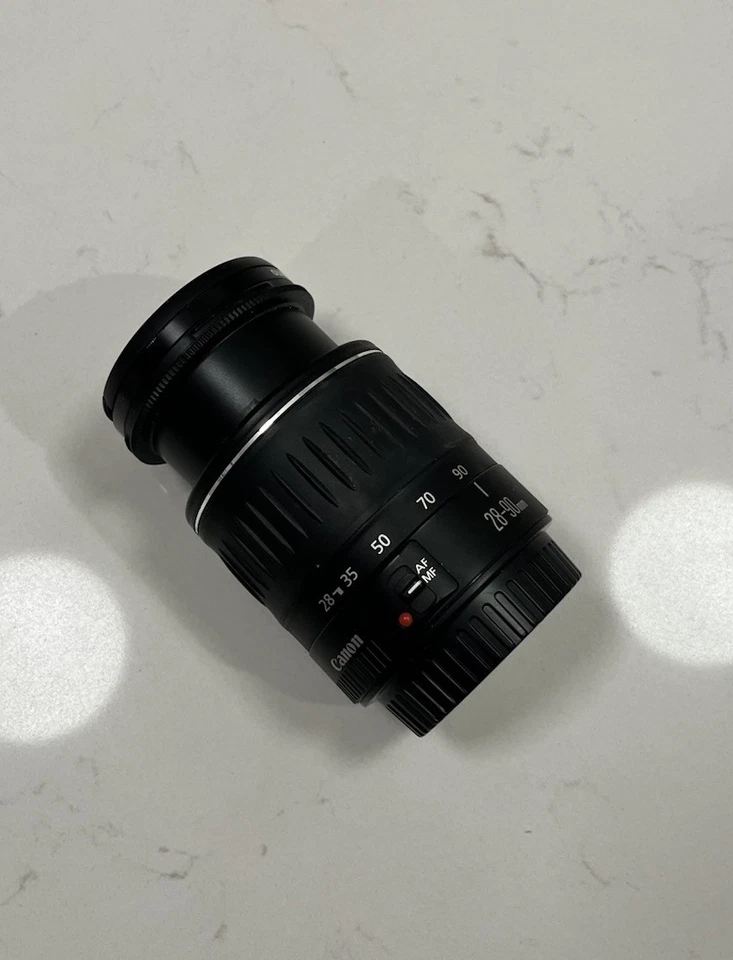Canon 28-90mm f/4-5.6 III EF Mount Autofocus Zoom Lens, Black, w/ Lens Caps EUC - Image 2 of 4