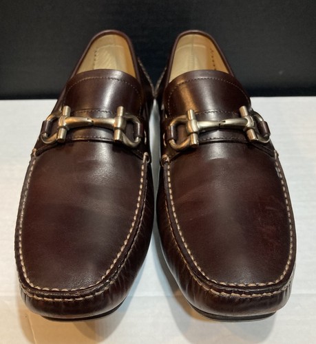 Salvatore Ferragamo Men’s Sz 8.5D Brown PARIGI Gancini Bit Shoes Drivers Loafers - Picture 8 of 24