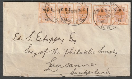 Orange River Colony, Boer War cds DOUBLE RING KROONSTAD cover to Switzerland