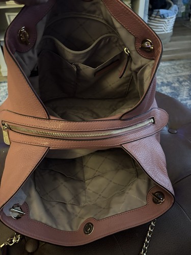 Michael Kors Pink Handbag Gold Chains - Picture 5 of 9