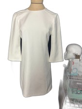 Alice + Olivia Foss White Lined Long Sleeve Fit Flare Dress Sz 0