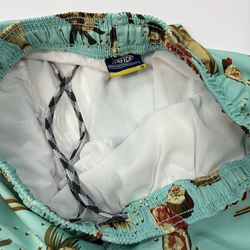 Baúl de baño AFTCO Board Shorts para hombre talla S estampado de sushi forrado azul - Imagen 5 de 7
