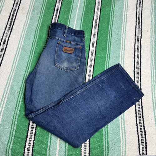 Vintage 50s 60s Wrangler Denim Jeans high waist 13MWZG size 35x30 Ideal Zipper - Picture 3 of 4