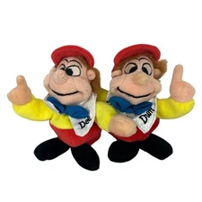 VTG Disney Store Tweedle Dee & Tweedle Dum 7" Mini Bean Bag Plush PARK Exclusive