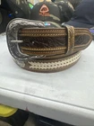 Brand New Leather Western Design Belt by Roper Size 40 Braiding And Conchos
