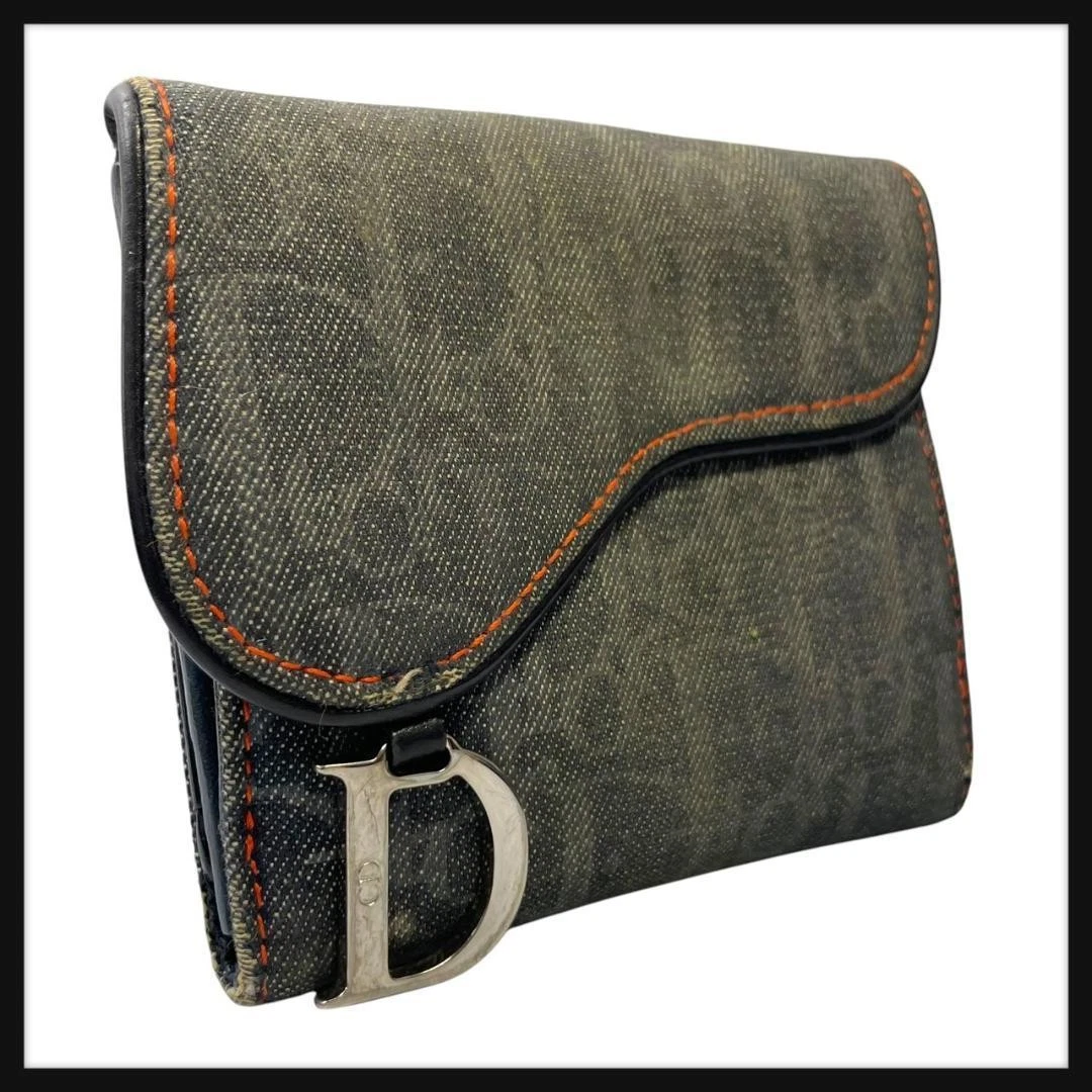 Christian Dior Tri Fold Portefeuille Trotter Authentique Sac Luxe Créateur