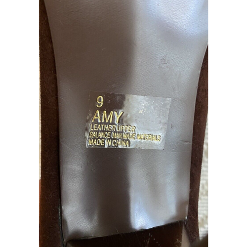 Zapatos de gamuza elegantes de colección Luichiny by Mark Ambar de cuero marrón para mujer talla 9 - Imagen 9 de 10
