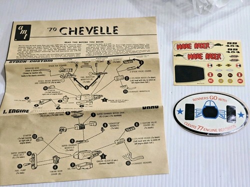 VTG. RARE AMT 1970 CHEVELLE SS 454 KIT ORIGINAL VERY NICE IN BOX NOT ASSEMBLED - Picture 8 of 14