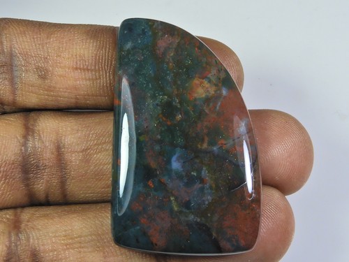 27X44X06MM Natural Bloodstone Healing Crystal Quartz Fancy Cabochon Gemstone - Picture 2 of 7