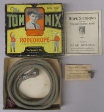 1928 TOM MIX RODEOROPE 14' Short Rope w/instructions BOXED cowboy mc1