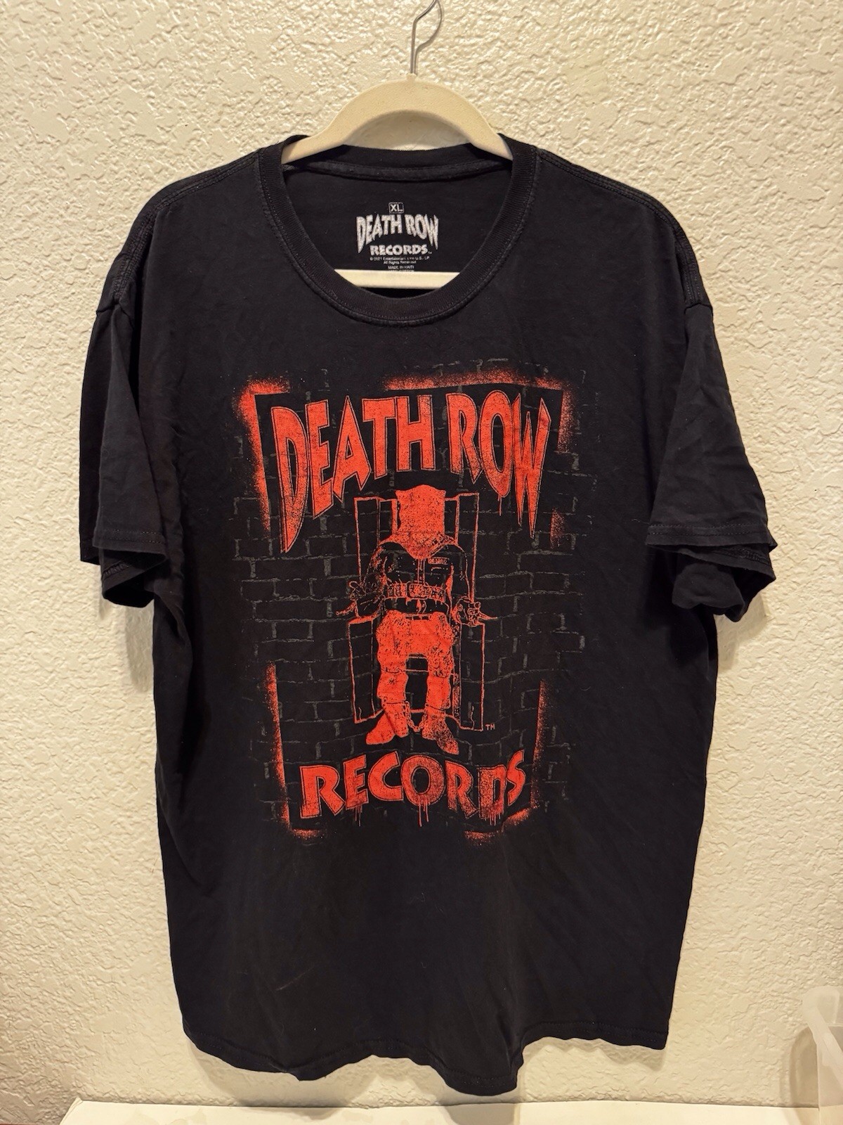 FILA T shirt uomo Death Row Records taglia XL nera manica corta
