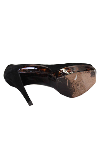 Tacones de aguja Stuart Weitzman para mujer gamuza caparazón de tortuga plataforma negros talla 7 - Imagen 4 de 5