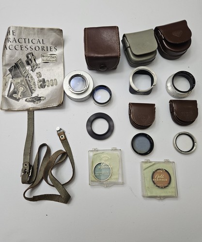 Rollei Rolleiflex Baby Gray TLR Camera in Case w/ Lenses, Filters, Accessories - Picture 2 of 20