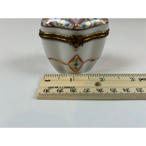 Farlin’s Limoges Francia Caja Baratija Pintada a Mano Peint Principal Enrejado Floral - Imagen 10 de 12